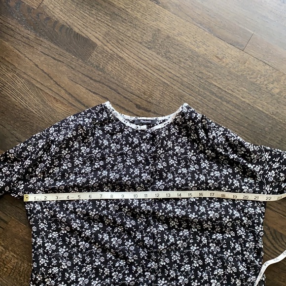 Madewell Floral Black and White Button Shirt XXS - Picture 5 of 8